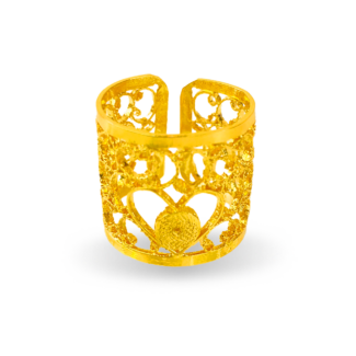 HEART AND ARABESQUES RING